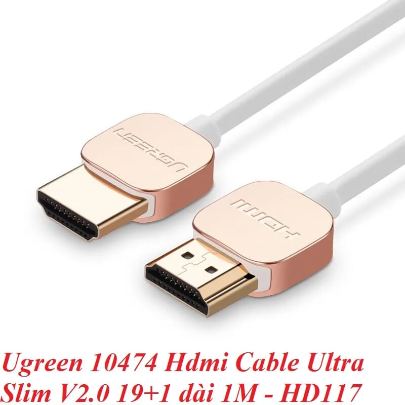 Ugreen 10474 1M Hdmi Cable Ultra Slim Version 2.0 19+1 HD117