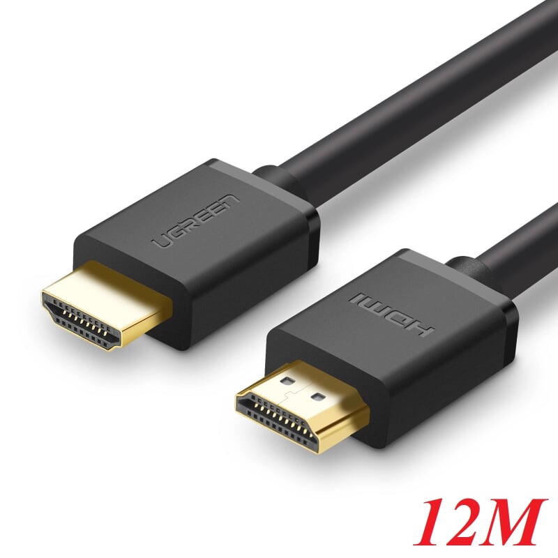 Ugreen 10179 12M màu Đen Cáp tín hiệu HDMI chuẩn 1.4 hỗ trợ phân giải 4K * 2K HD104