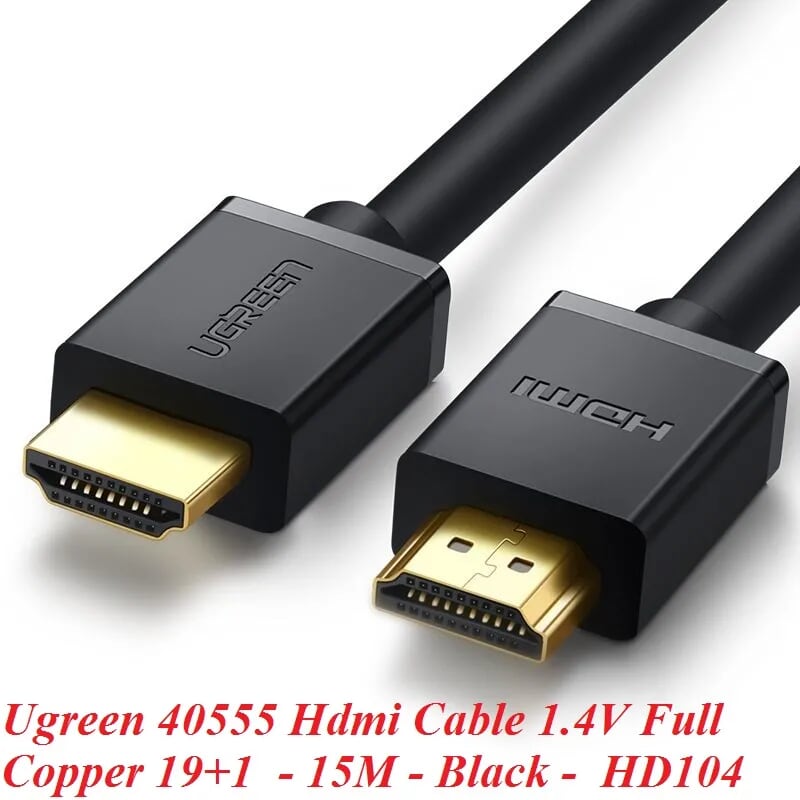 Ugreen 40555 15M 1080p 60hz cáp Hdmi 1.4V thuần đồng màu đen 19+1 Hd104