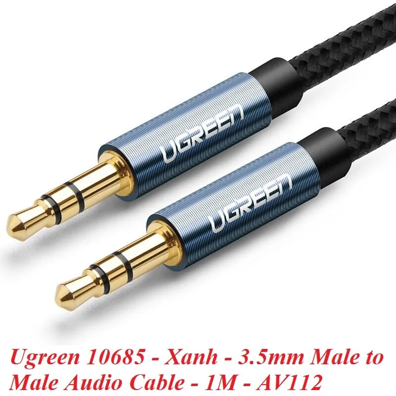 Ugreen 10685 1M màu Xanh Cáp âm thanh 2 đầu 3.5mm dương AV112