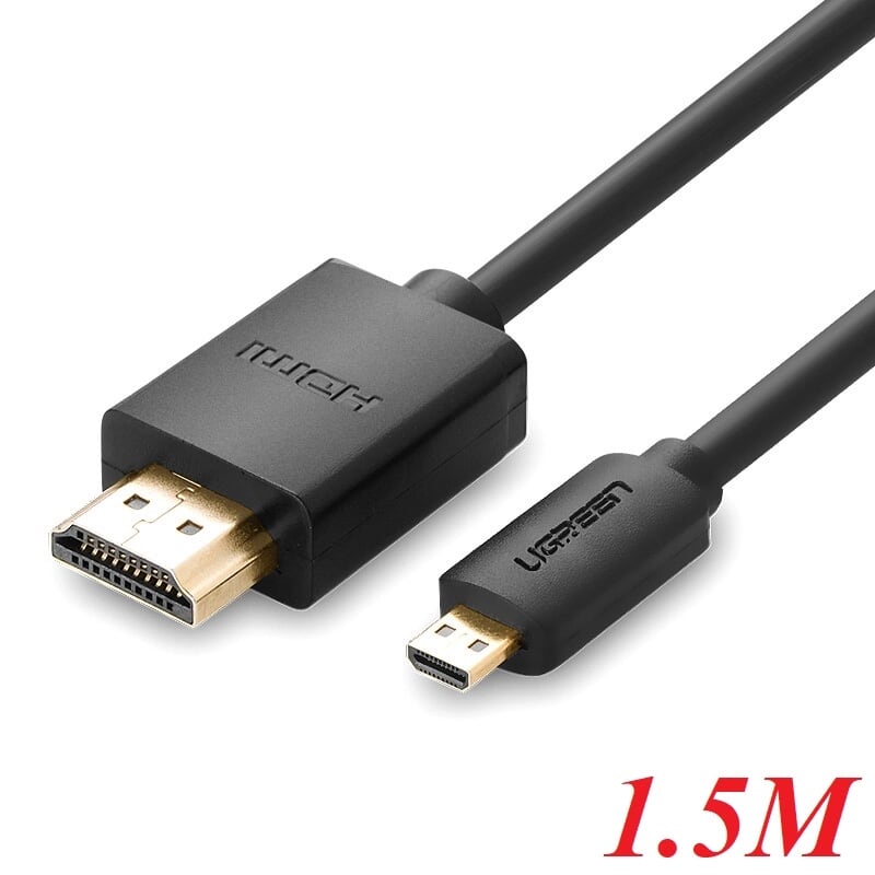 Ugreen 30102 1.5M màu Đen Cáp chuyển đổi Micro HDMI sang HDMI thuần đồng HD127