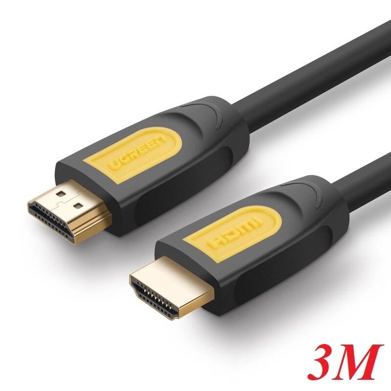 Ugreen 10130 3M màu Vàng Cáp tín hiệu HDMI chuẩn 1.4 hỗ trợ phân giải 4K * 2K HD101