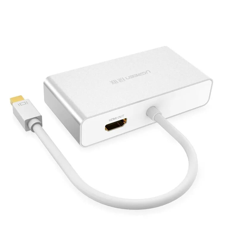 Ugreen 10438 Màu Trắng Bộ chuyển đổi Mini displayport sang HDMI + VGA + DVI cao cấp MD109