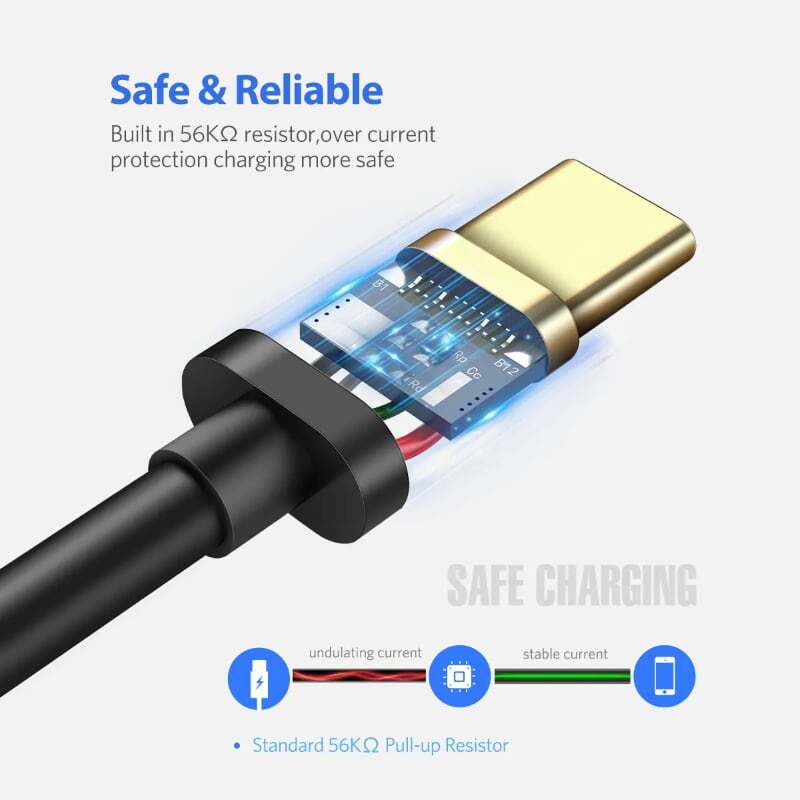 Ugreen 30531 0.25M màu Đen Cáp dữ liệu USB Type-C sang USB 3.0 truyền dữ liệu từ máy tính ra điện thoại US187