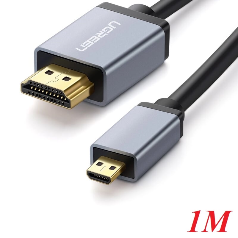 Ugreen 30144 1M màu Đen Cáp chuyển đổi Micro HDMI sang HDMI thuần đồng cao cấp HD109