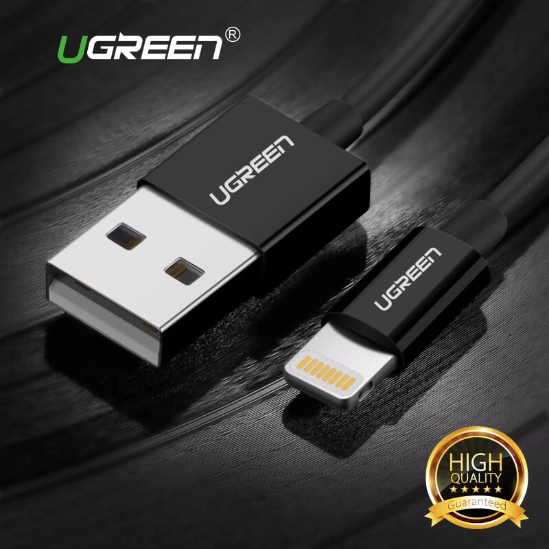 Ugreen 10468 0.25M màu Đen ABS Cáp Lightning sạc + truyền dữ liệu cho iPhone US155