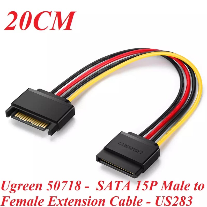 Ugreen 50718 0.2M Cáp nguồn SATA 15 chân cao cấp US283