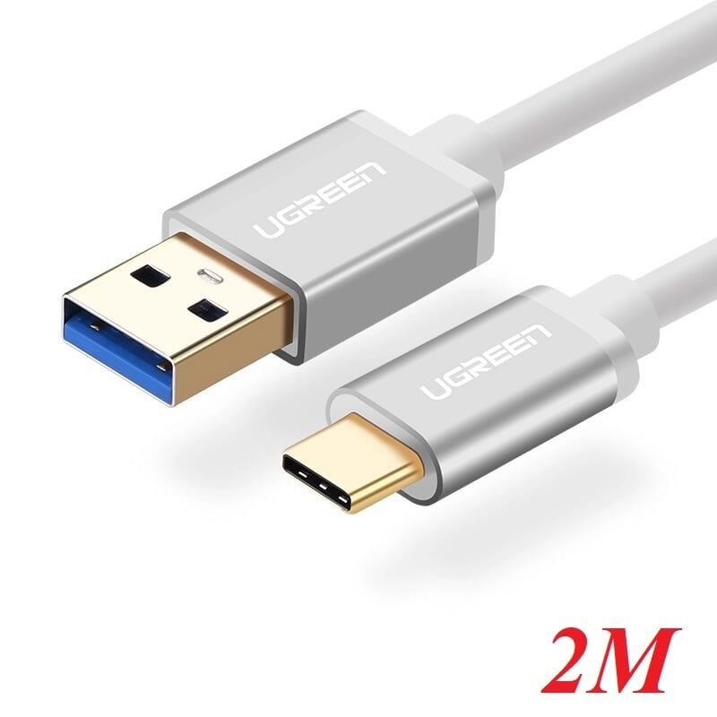 Ugreen 30468 2M màu Trắng Cáp USB TypeC sang USB 3.0 cao cấp US187