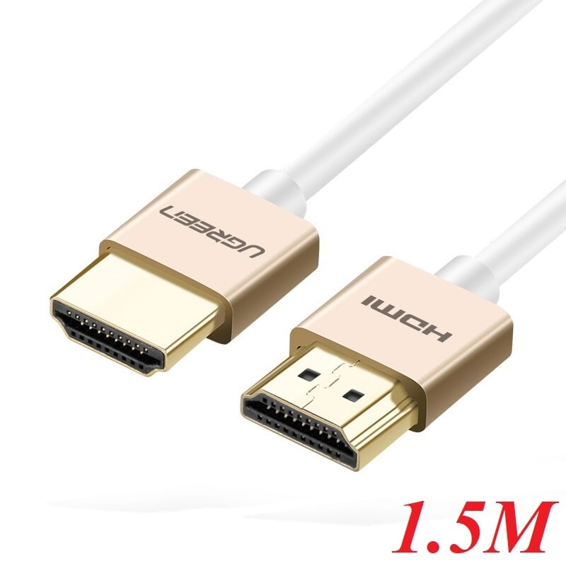 Ugreen 40489 1.5M màu Hồng Cáp tín hiệu HDMI chuẩn 2.0 sợi siêu nhỏ cao cấp HD117