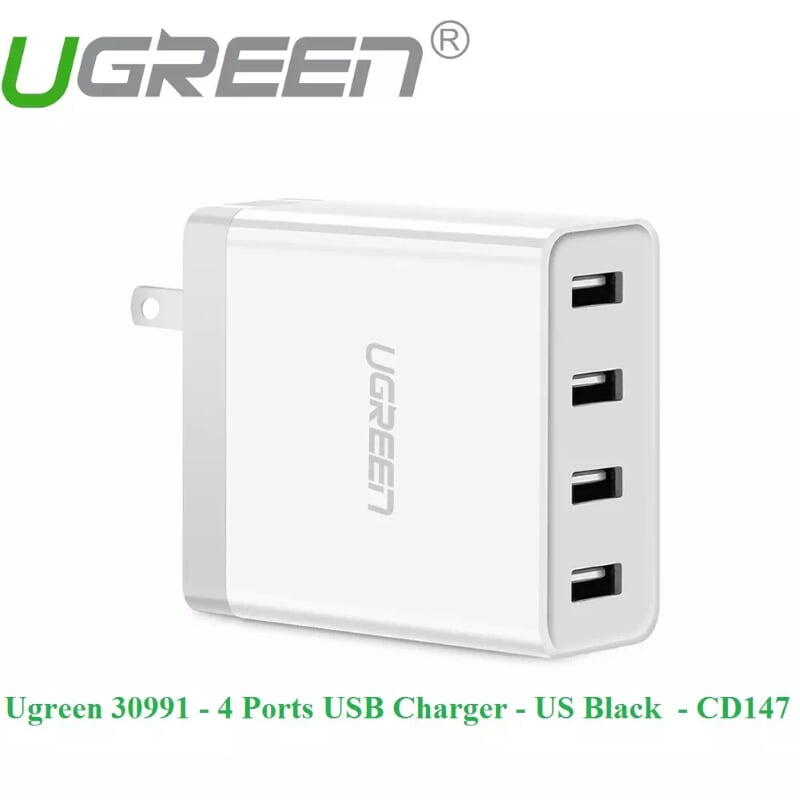 Ugreen 30991 34W màu Trắng Củ sạc nhanh 4 cổng USB 2.4A CD147