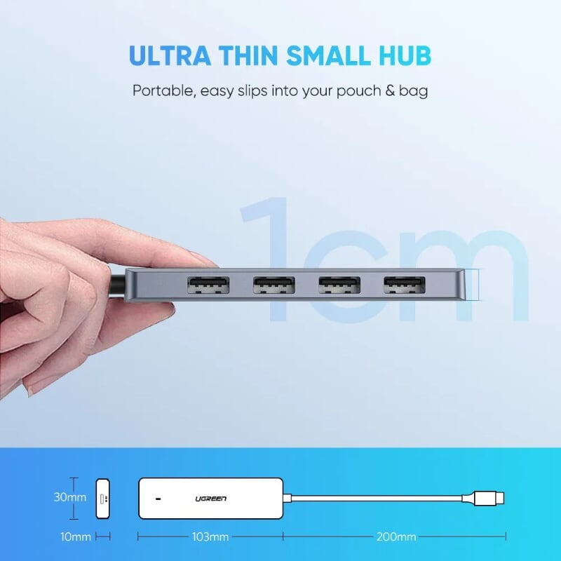 Ugreen 70336 4 cổng bộ chia usb type c 3.0 CM219