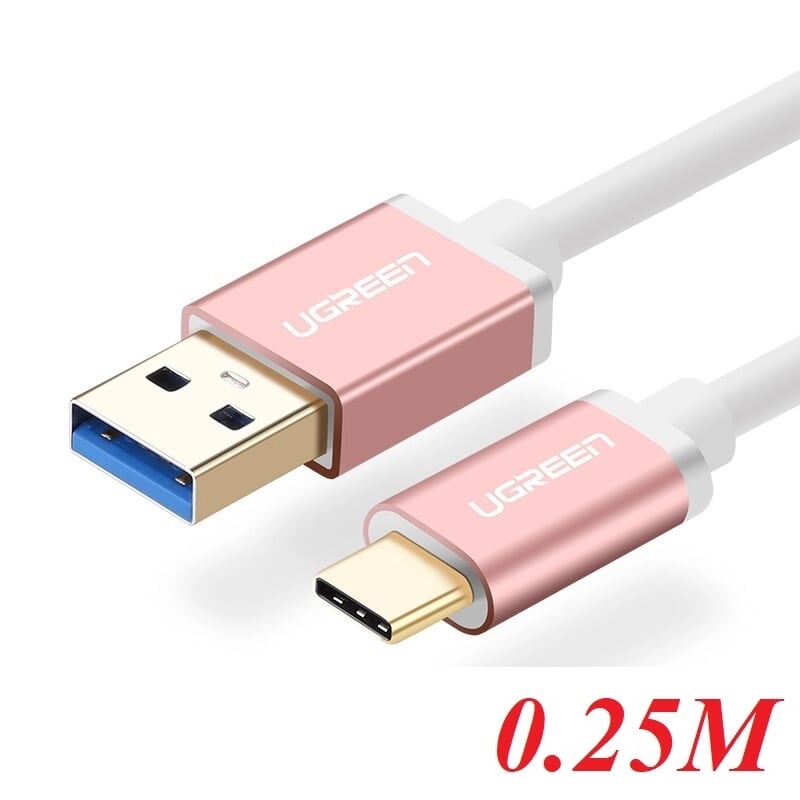 Ugreen 30536 0.25M màu Hồng Cáp USB TypeC sang USB 3.0 cao cấp US187