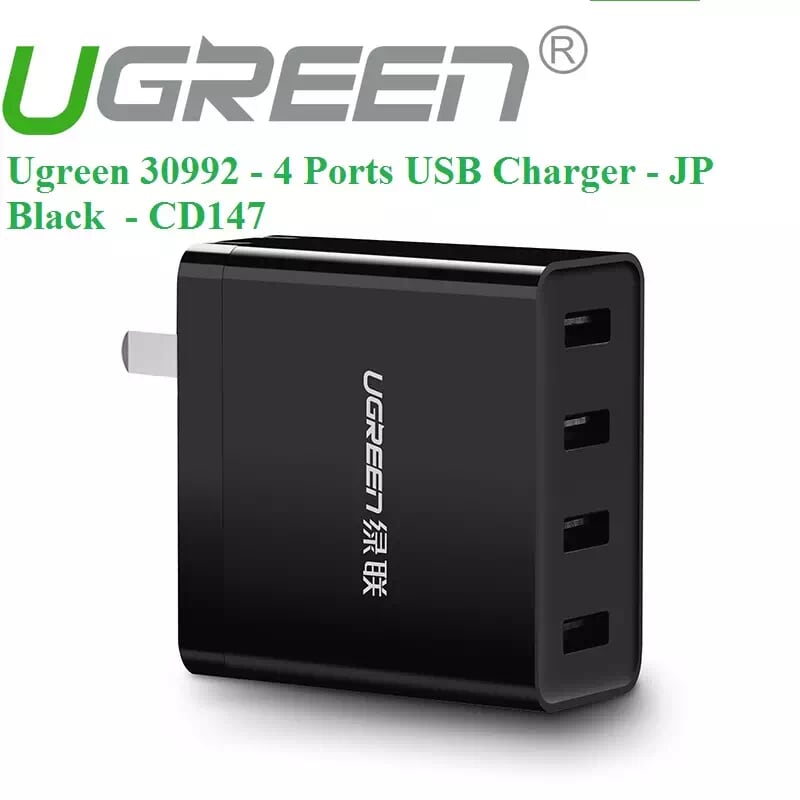 Ugreen 30992 34W màu Đen Củ sạc nhanh 4 cổng USB 2.4A CD147