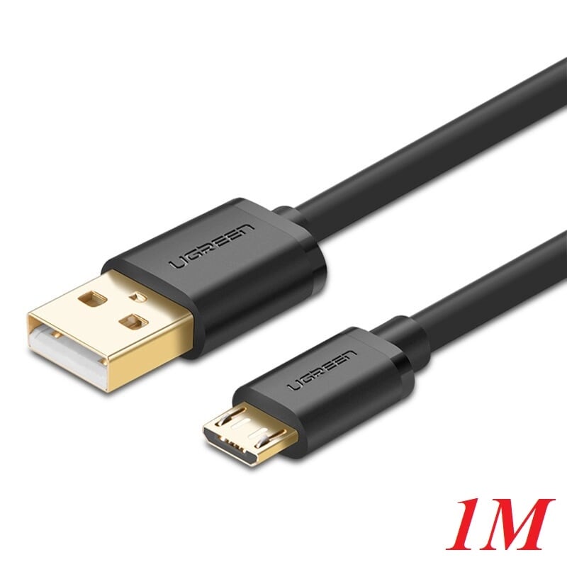 Ugreen 10836 1M màu Đen Cáp sạc truyền dữ liệu USB 2.0 sang MICRO USB lõi đồng US125