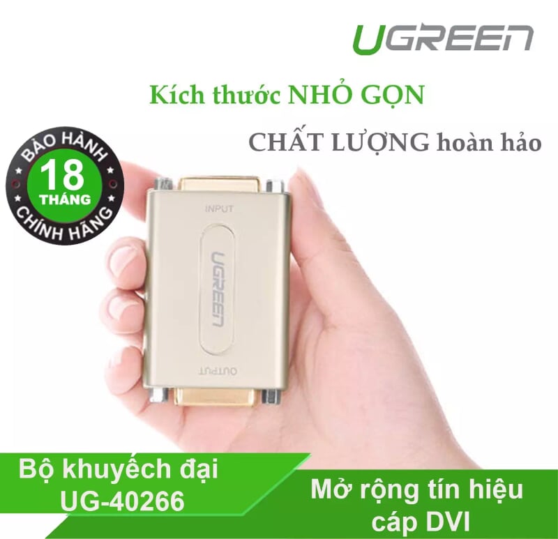 Ugreen 40266 Màu Xám Bộ khuếch đại tín hiệu DVI 24+5 cao cấp40266