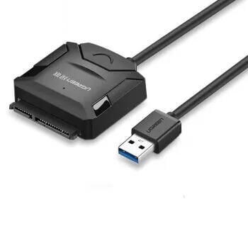 Ugreen 20202 1M màu Đen Bộ chuyển đổi USB 3.0 sang SATA ổ cứng hỗ trợ nguồn CR108