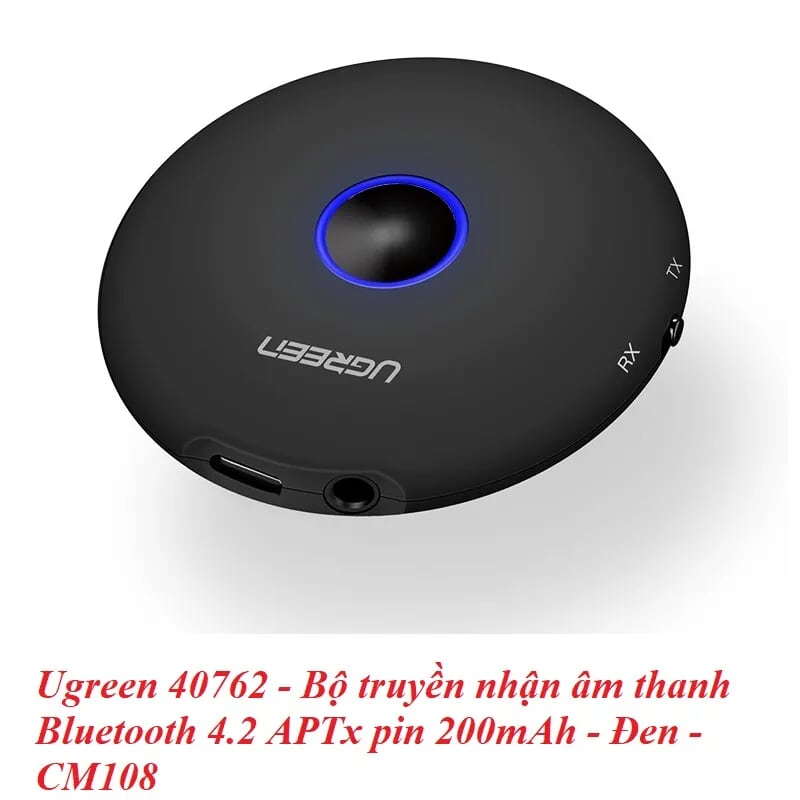 Ugreen 40762 BT 4.2 màu Đen Bộ thu phát âm thanh Bluetooth hỗ trợ APTX CM108