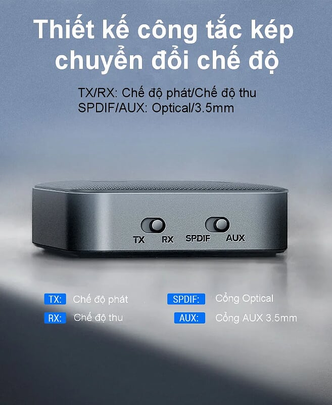 Ugreen 70158 v5.0 bộ nhận và phát bluetooth transmitter - receiver hỗ trợ spdif optical + 3.5mm và aptx CM144