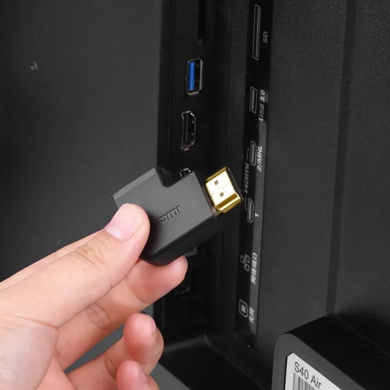 Ugreen 20112 Màu Đen Đầu nối dài HDMI gập sang phải 90 độ 20112