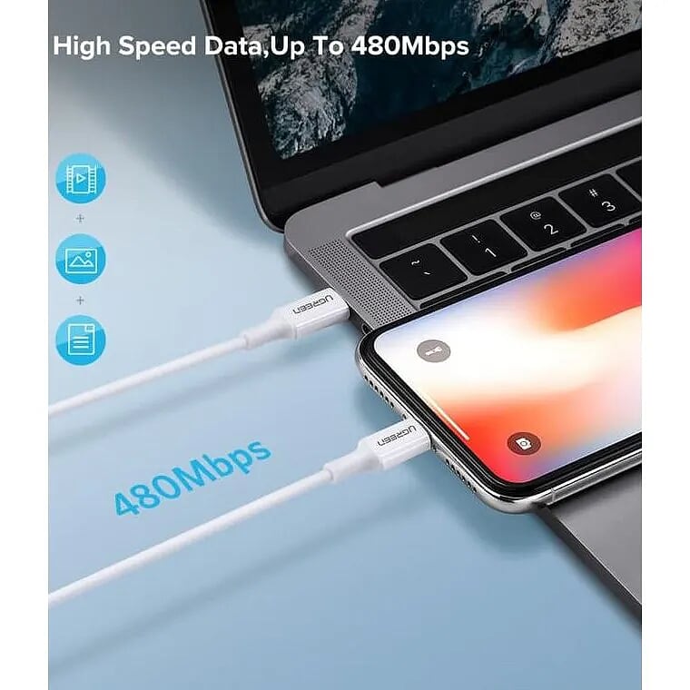 Ugreen 60746 25cm cáp usb type c ra apple lightning 0.25m màu trắng US171