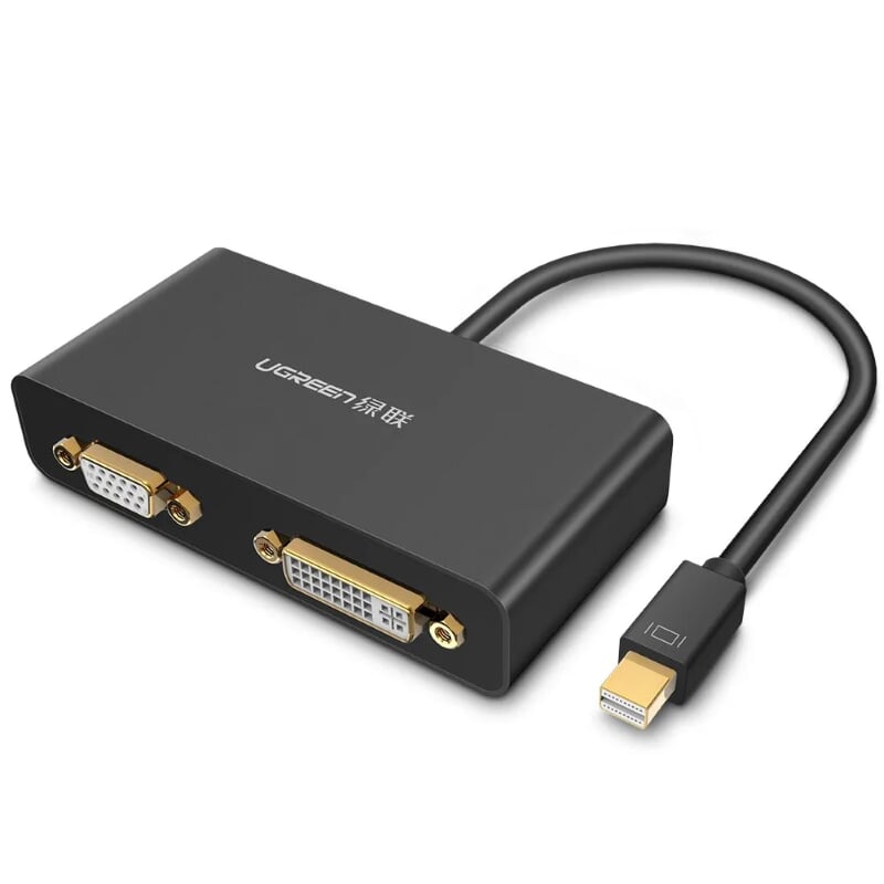 Ugreen 10440 Màu Đen Bộ chuyển đổi Mini displayport sang HDMI + VGA + DVI cao cấp MD109