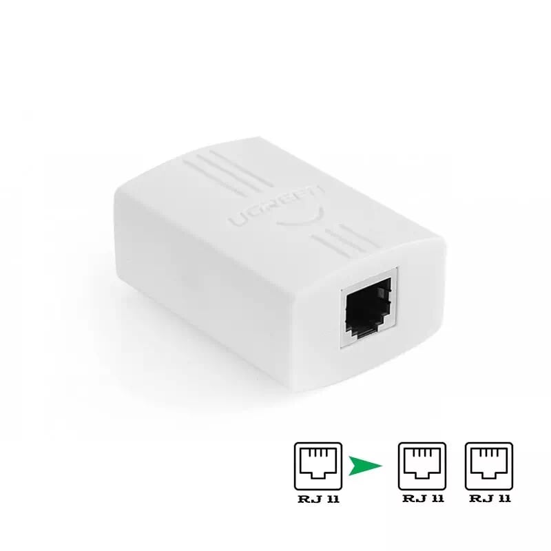 Ugreen 20351 Màu Trắng Đầu chia cổng điện thoại RJ11 1 ra 2 cao cấp 20351