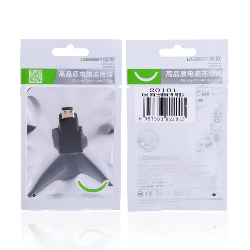 Ugreen 20101 Màu Đen Đầu chuyển đổi Mini HDMI sang HDMI 20101