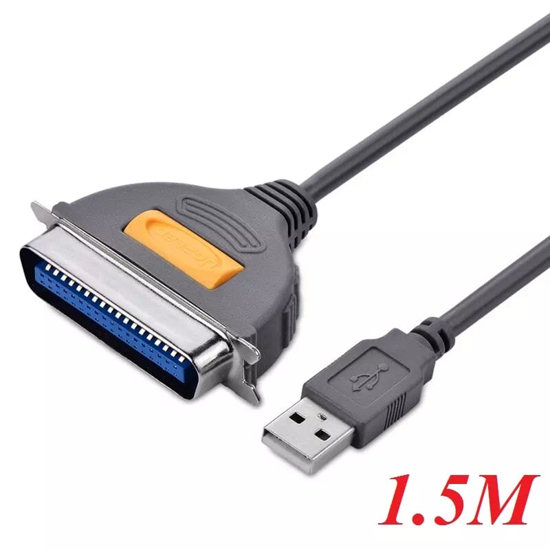 Ugreen 30227 1.5M màu Đen Cáp tín hiệu chuyển đổi USB 2.0 sang LPT âm cao cấp CR124