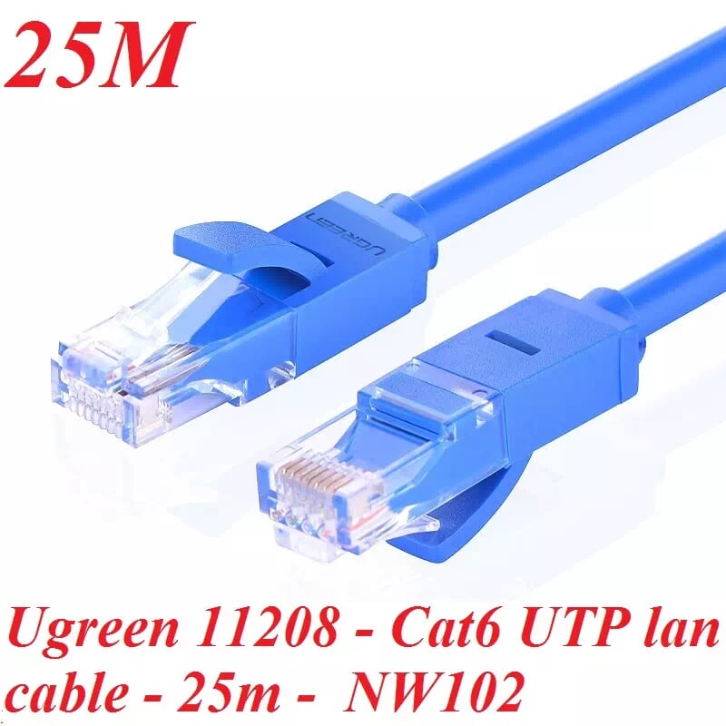 Ugreen 11208 25M Màu xanh Cáp mạng LAN CAT6 UPT NW102