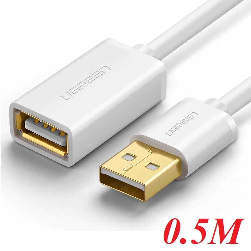 Ugreen 10880 0.5M màu Trắng Cáp tín hiệu nối dài USB 2.0 lõi thuần đồng US103