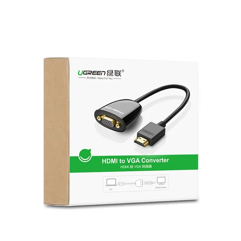 Ugreen 40253 Màu Đen Bộ chuyển HDMI sang VGA MM105