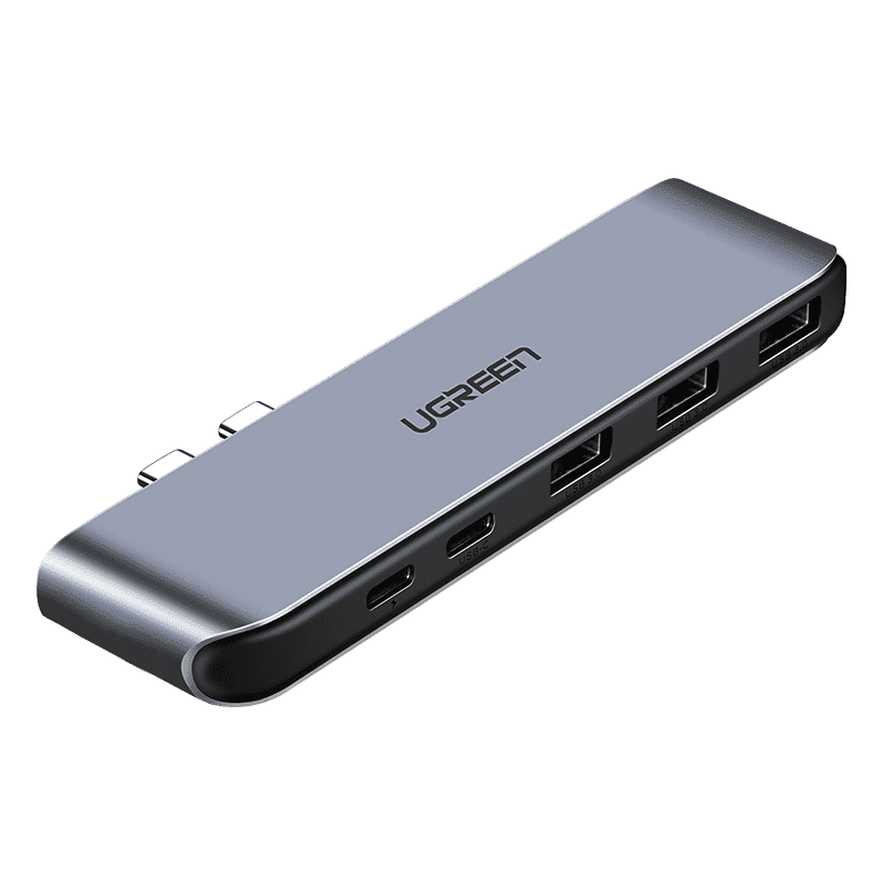 Ugreen 50775 Bộ chuyển đổi 2 TYPE C sang 3 USB 3.0 + hỗ trợ 2 nguồn TYPE C CM206