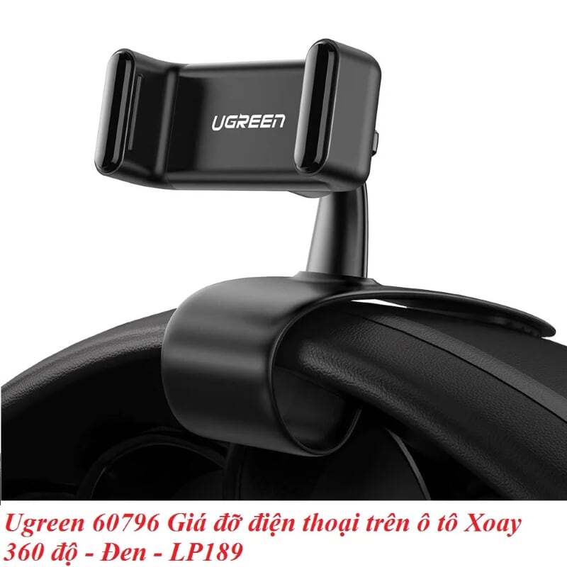 Ugreen 60796 Màu Đen Giá đỡ điện thoại trên ô tô Xoay 360 độ LP189