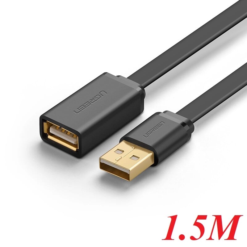 Ugreen 10888 1.5M màu Đen Cáp tín hiệu nối dài USB 2.0 lõi thuần đồng dáng dẹt US103