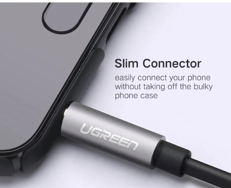 Ugreen 10532 25CM Màu Đen 3.5mm cáp chia âm thanh 1 ra 2 AV123
