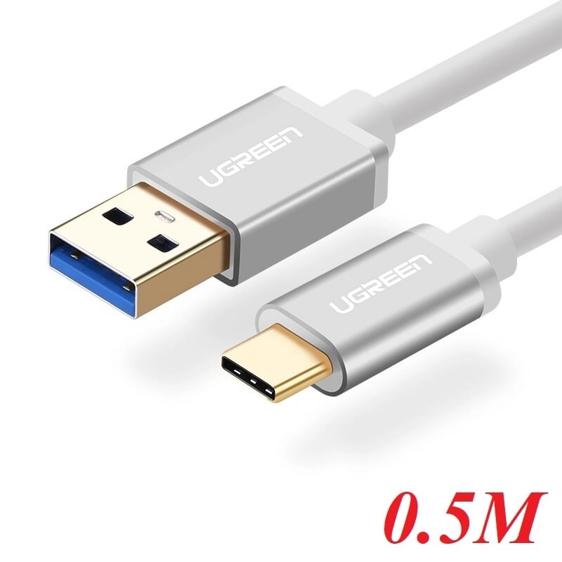 Ugreen 30465 0.5M màu TRắng Cáp USB TypeC sang USB 3.0 cao cấp US187