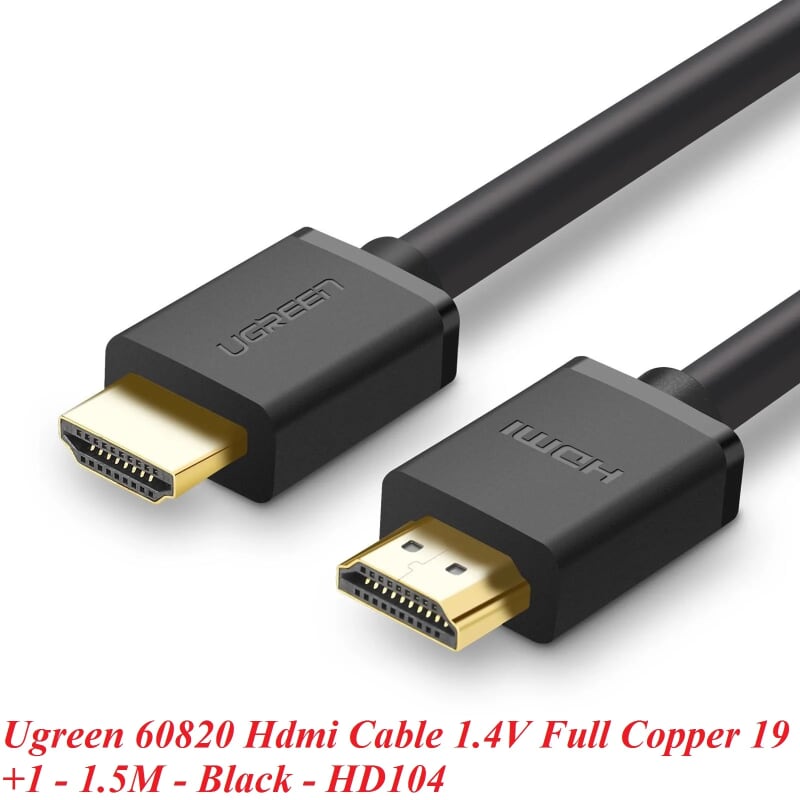 Ugreen 60820 1.5M 1.4 cáp Hdmi thuần đồng màu đen 19+1 HD104