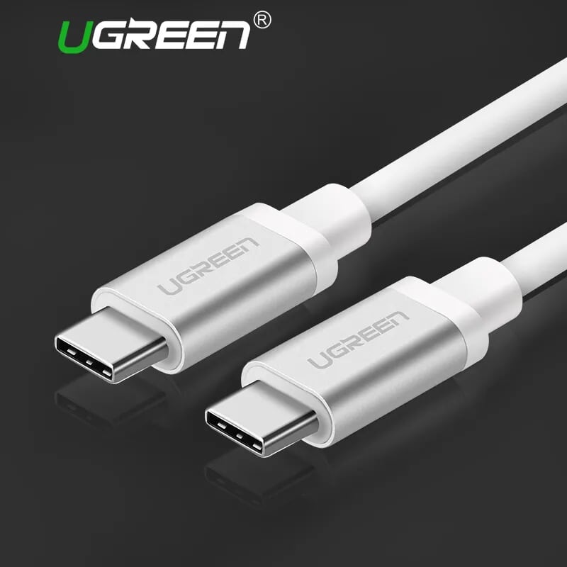 Ugreen 10681 1M màu bạc Dây USB Type-C truyền dữ liệu và sạc mạ Nikel đầu nhôm US161