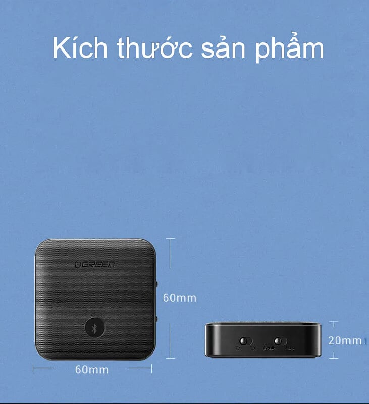 Ugreen 70158 v5.0 bộ nhận và phát bluetooth transmitter - receiver hỗ trợ spdif optical + 3.5mm và aptx CM144