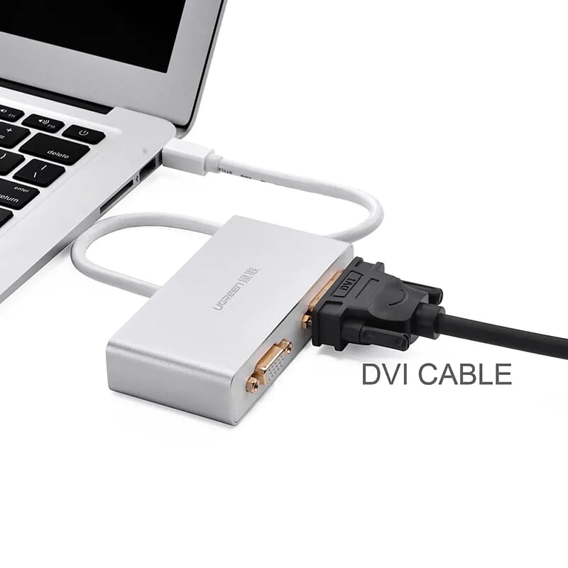 Ugreen 10440 Màu Đen Bộ chuyển đổi Mini displayport sang HDMI + VGA + DVI cao cấp MD109