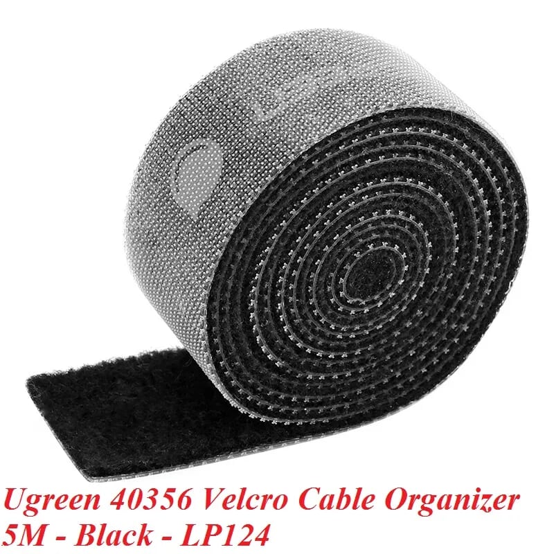 Ugreen 40356 5M Black Velcro Cable Organizer Black LP124