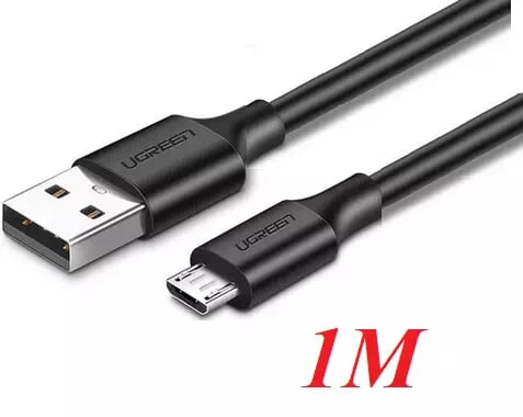 Ugreen 60136 1M màu Đen Cáp sạc truyền dữ liệu USB 2.0 sang MICRO USB hỗ trợ sạc nhanh US289