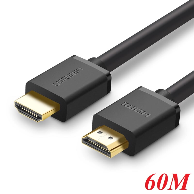 Ugreen 40593 60M màu Đen Cáp tín hiệu HDMI chuẩn 1.4 hỗ trợ phân giải 4K * 2K HD104