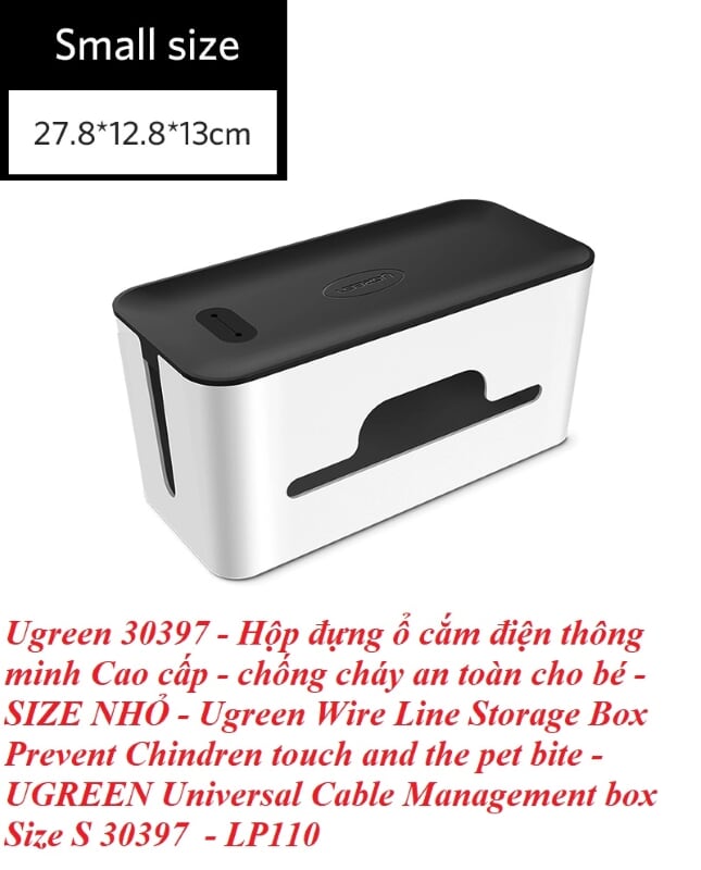 Ugreen 30397 Size S 27X12X13CM Màu Trắng Hộp đựng ổ cắm điện tiện lợi LP110