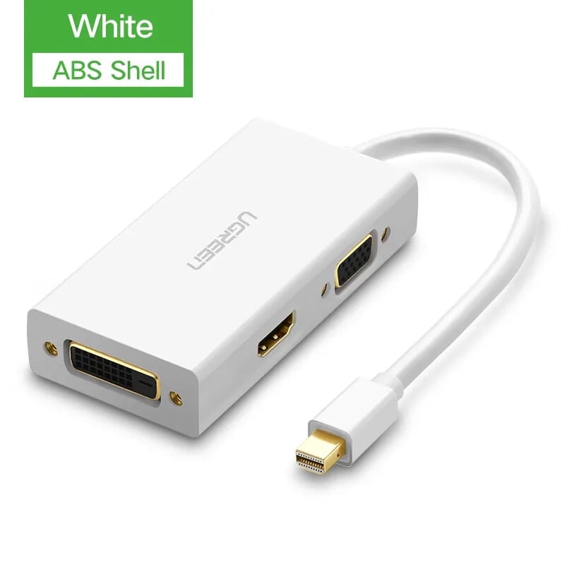 Ugreen 20417 Màu Trắng Bộ chuyển đổi Mini displayport sang HDMI + VGA + DVI nhựa ABS MD114