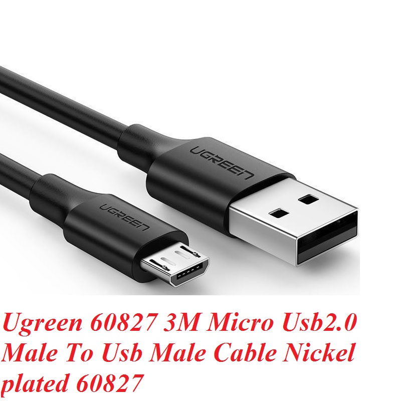 Ugreen 60827 3M màu đen cáp Micro Usb 2.0 mạ nickel chống nhiễu us289