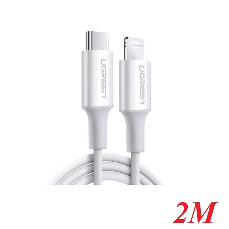 Ugreen 60749 2m cáp usb type c ra apple lightning màu trắng US171