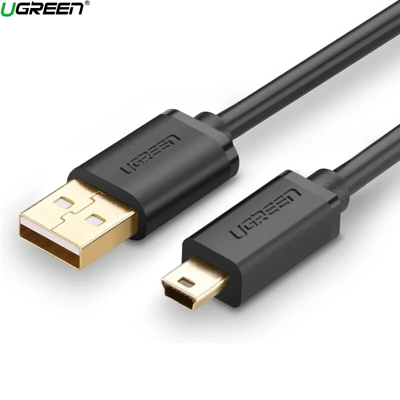 Ugreen 10386 3M màu Đen Cáp sạc truyền dữ liệu USB 2.0 sang MINI USB đầu mạ vàng US132