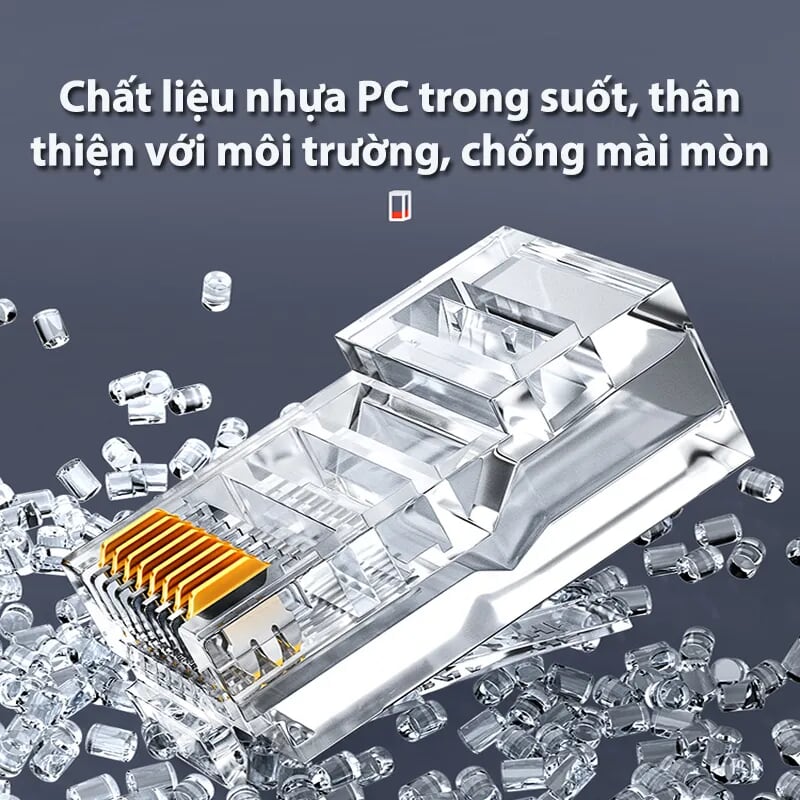 Ugreen 50962 50 cái 1 hộp Cat6 mạ vàng đầu bấm mạng NW120