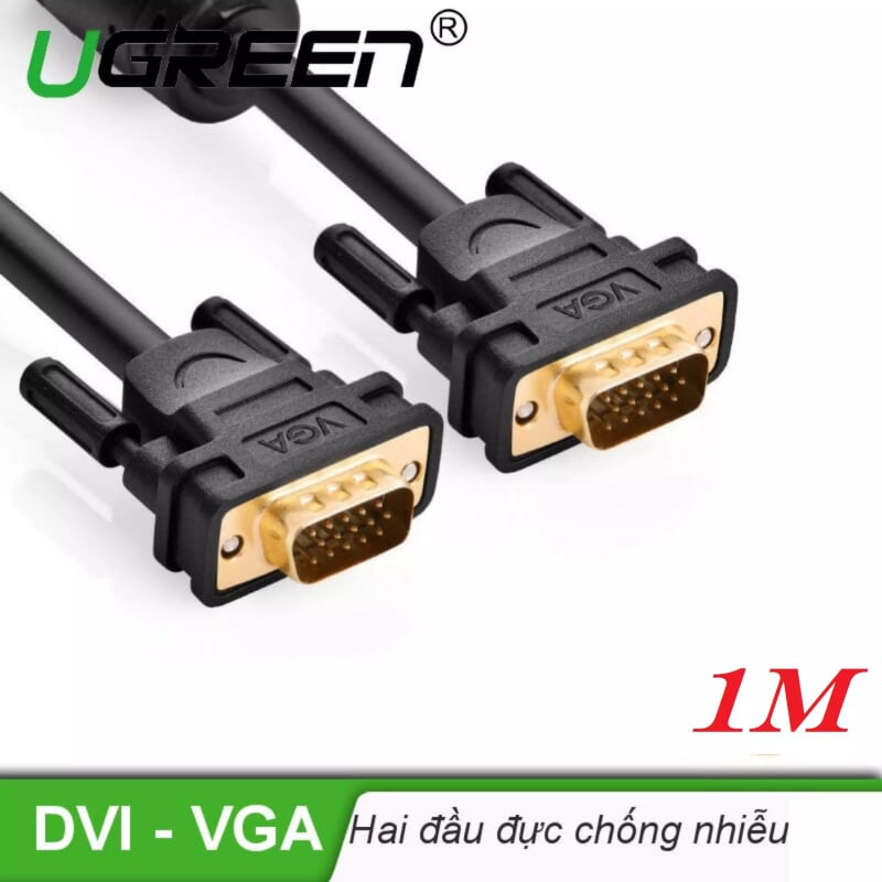 Ugreen 11673 1M màu Đen Cáp tín hiệu 2 đầu VGA VG101